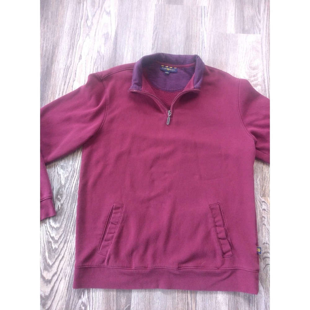 Club Room Quarter Zip Maroon Size Medium